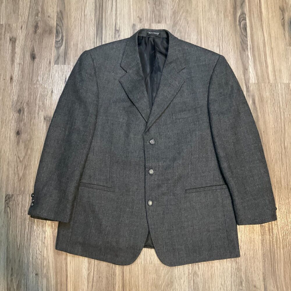 Hardy Amies Vintage Blazer 100% Lambswool Suit Jacket Sport Coat Mens Size 46R‎